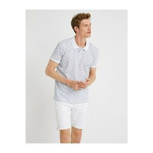 Koton Polo Neck Tshirt Cotton Short Sleeve Patterned Slim Fit kép