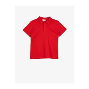 Koton Boy Polo Collar Cotton Buttoned Short Sleeved T-Shirt kép