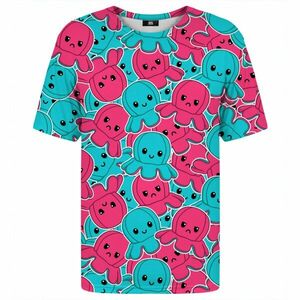 Mr. GUGU & Miss GO Unisex's Happy Sad Octopus T-Shirt Tsh2352 kép