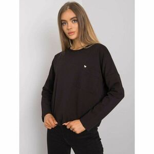 Black cotton blouse with long sleeves kép