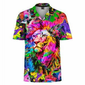 Mr. GUGU & Miss GO Unisex's Colorful Lion Shirt Sh-Man-Sht2202 kép