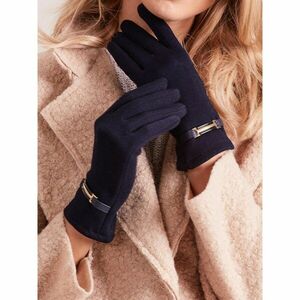 Classic navy blue women's gloves kép