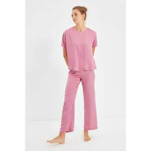Trendyol Dried Rose Woven Satin Pajamas Set kép