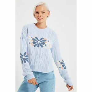 Trendyol Light Blue Crew Neck Knitwear Sweater kép