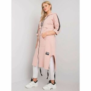 Light pink long plus size hoodie kép
