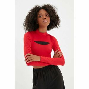 Trendyol Red Cut-Out Detailed Knitted Sweatshirt kép