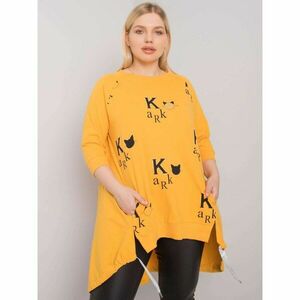 Dark yellow plus size cotton tunic kép