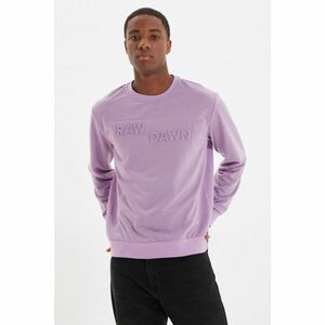 Trendyol Lilac Men Regular Fit Crew Neck Long Sleeve Printed Sweatshirt kép