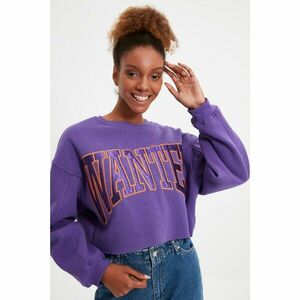 Trendyol Purple Crop Knitted Sweatshirt kép