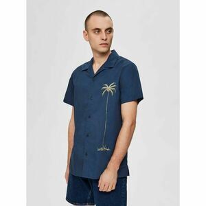 Dark blue shirt with printed Selected Homme kép