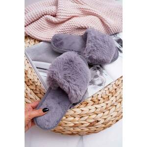 Women's Slippers With Fur Grey Trusted kép