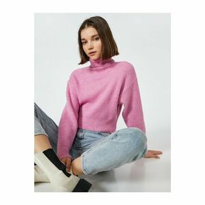 Koton Crop Turtleneck Corduroy Knitwear Sweater kép
