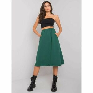Dark green flared cotton skirt kép