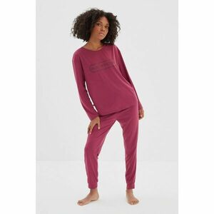 Trendyol Pink Printed Back Detailed Knitted Pajamas Set kép
