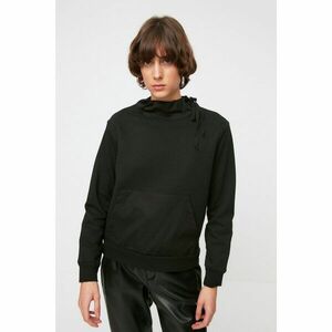 Trendyol Black Basic Parachute Fabric Detailed Thin Knitted Sweatshirt kép