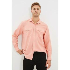 Trendyol Salmon Men Regular Fit Shirt Collar Double Pocket Covered Overshirt Shirt kép