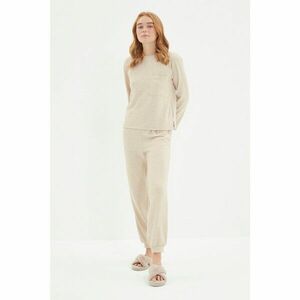 Trendyol Beige Soft Fabric Knitted Pajamas Set kép