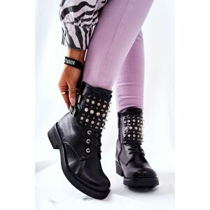 Boots On the zip With Studs Black Laurena kép