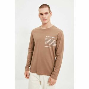 Trendyol Brown Men's 100% Organic Cotton Regular Fit T-Shirt kép
