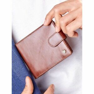 Elegant brown leather wallet for men kép