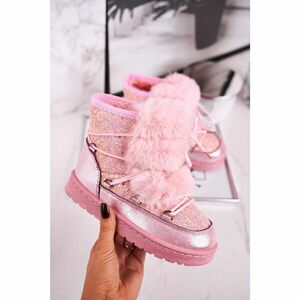 Children's Snow Boots With Fur Pink Minnie Mouse kép