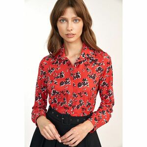 Nife Woman's Shirt K60 Red Flowers kép