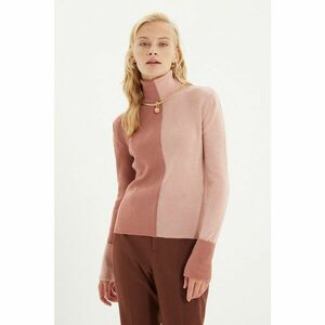 Trendyol Dried Rose Color Block Turtleneck Knitwear Sweater kép