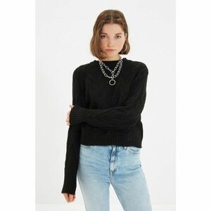 Trendyol Black Knitted Detailed Knitwear Sweater kép