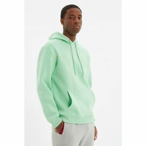 Trendyol Green Men's Regular Fit Hoodie Printed Sweatshirt kép
