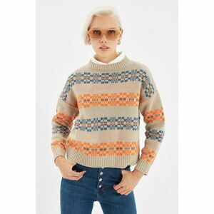 Trendyol Camel Jacquard Knitwear Sweater kép
