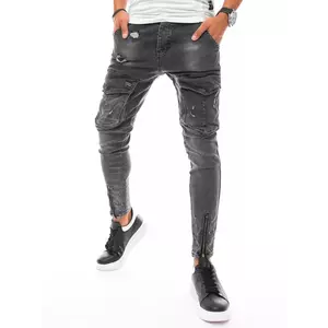 Dark gray men's cargo jeans Dstreet UX3288 kép