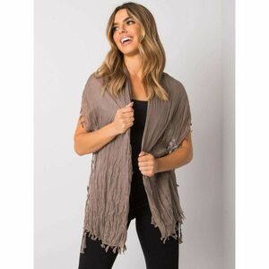 Ladies' brown scarf with fringes kép