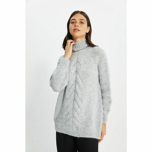 Trendyol Gray Knitted Detailed Knitwear Sweater kép