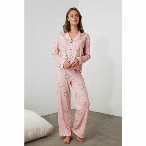 Trendyol Powder Star Printed Knitted Pajamas Set kép
