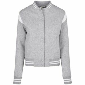 Ladies Organic Inset College Sweat Jacket Grey/white kép