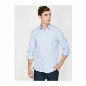 Koton Men's Blue Long Sleeve Classic Collar Shirt kép
