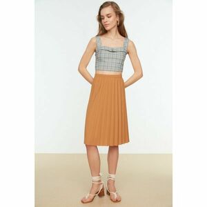 Trendyol Camel Pleated Knitted Skirt kép