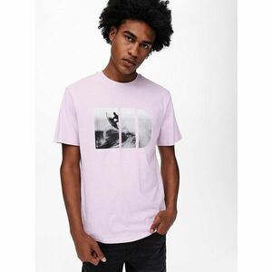 Light purple T-shirt with print ONLY & SONS Plaza - Men kép