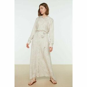 Trendyol Mink Belted Natural Fabric Shirt Dress kép