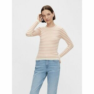 Pink-cream striped sweater Pieces Rista - Women kép