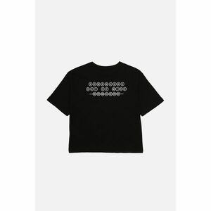 Trendyol Black Printed Loose Knitted T-Shirt kép