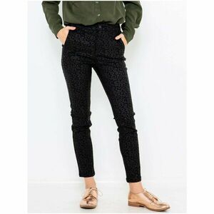 Black slim fit pants with leopard pattern CAMAIEU - Women kép