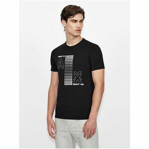 Black Men's T-Shirt with Armani Exchange Print - Men's kép