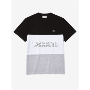 White-Black Men's Striped T-Shirt Lacoste - Men kép