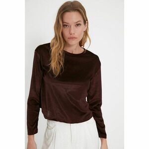 Trendyol Brown Velvet Knitted Sweatshirt kép