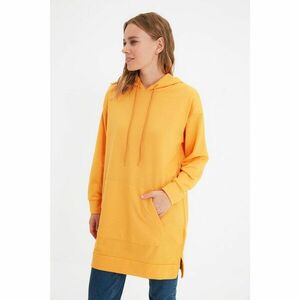Trendyol Yellow Hooded Basic Knitted Sweatshirt kép