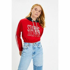 Trendyol Red Crop Knitted Sweatshirt kép
