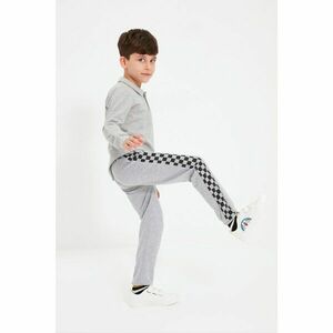Trendyol Gray Printed Boy Knitted Slim Sweatpants kép