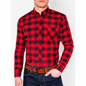 Ombre Clothing Men's check shirt with long sleeves K282 kép