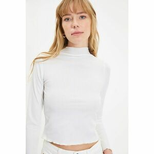 Trendyol Ecru Stand Up Knitted Blouse kép
